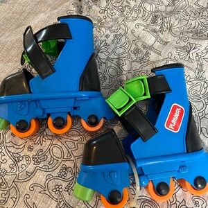 Blue and Orange Adjustable Kids Skates